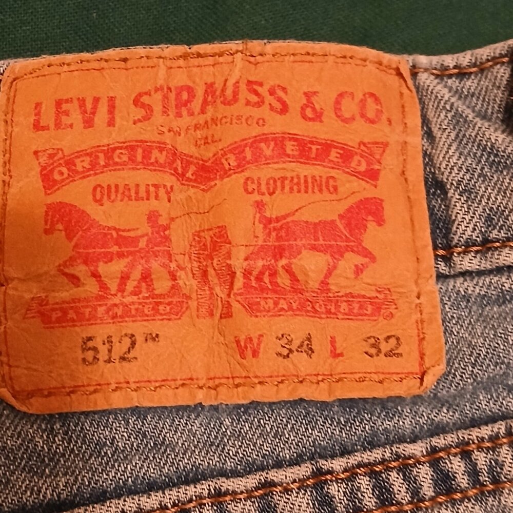 Levi Strauss & Co. Blue Jeans 512 34x32 Tapered Legs (0297A7) - Picture 6 of 9